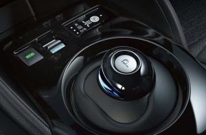 The interior of a 2023 Nissan Leaf near Indianapolis, Indiana