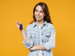 A person holding the keys to a new vehicle near Indianapolis, Indiana