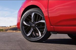 2024 Nissan Versa driving outdoors near Indianapolis, Indiana