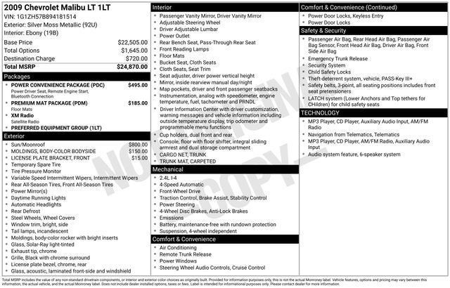 2009 Chevrolet Malibu LT 1LT