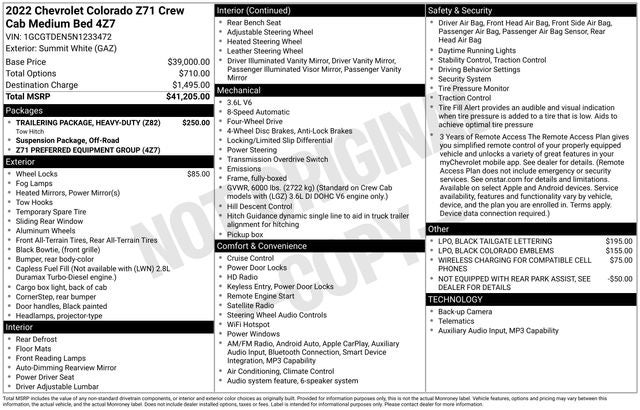 2022 Chevrolet Colorado Z71