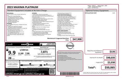 2023 Nissan Maxima Platinum
