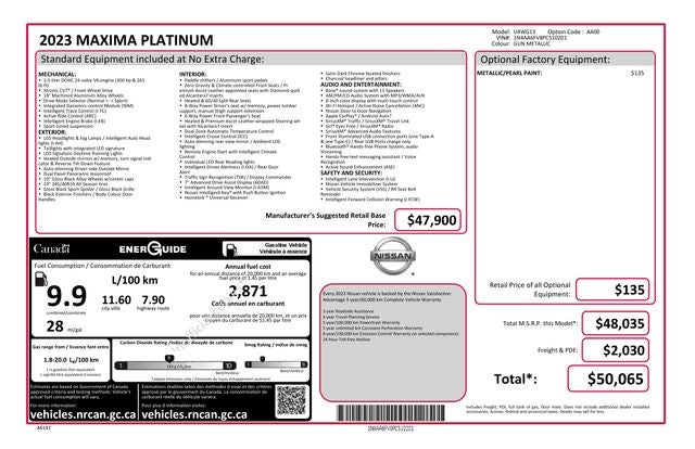 2023 Nissan Maxima Platinum