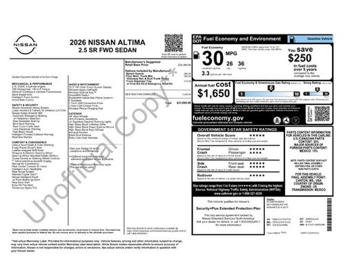 2026 Nissan Altima 2.5 SR