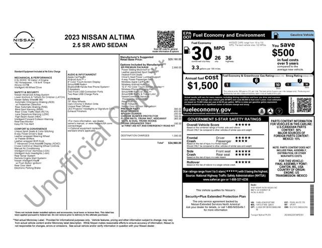 2023 Nissan Altima 2.5 SR PREMIUM AWD