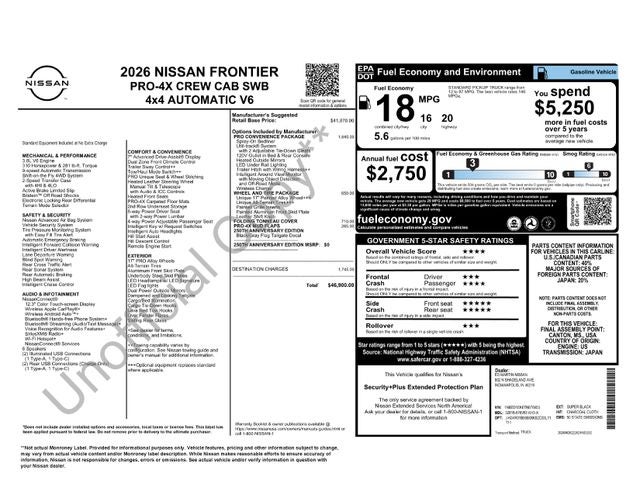 2026 Nissan Frontier PRO-4X w/R Package