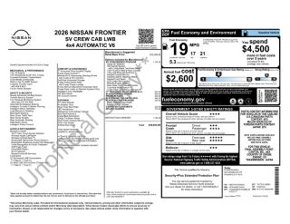 2026 Nissan Frontier SV