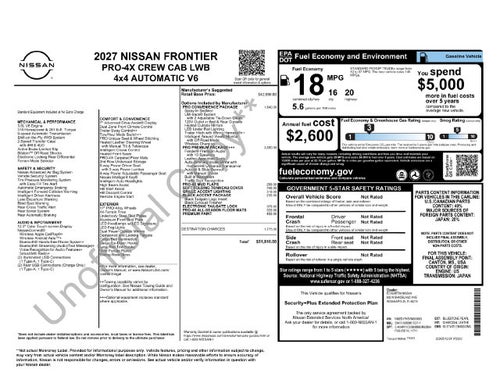 2027 Nissan Frontier PRO-4X