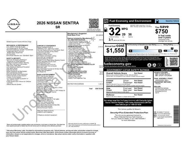 2026 Nissan Sentra SR
