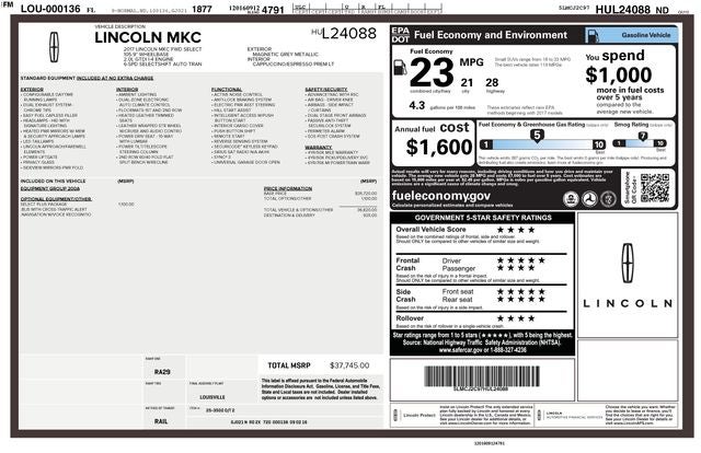 2017 Lincoln MKC Select