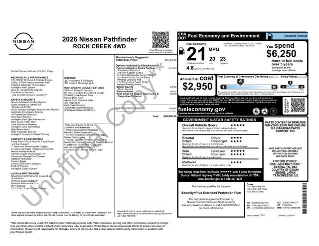 2026 Nissan Pathfinder Rock Creek