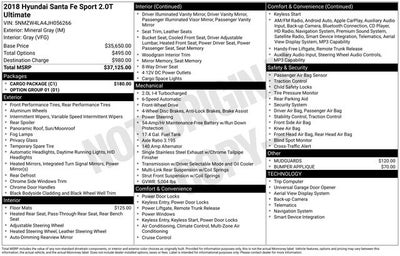 2018 Hyundai Santa Fe Sport 2.0T Ultimate