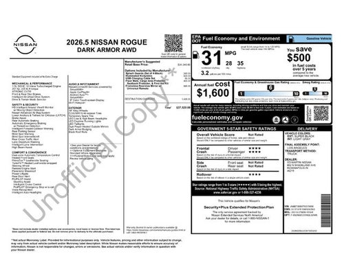 2026 Nissan Rogue Dark Armor