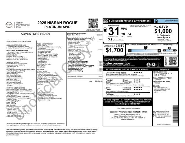 2025 Nissan Rogue Platinum