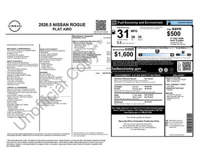 2026 Nissan Rogue Platinum