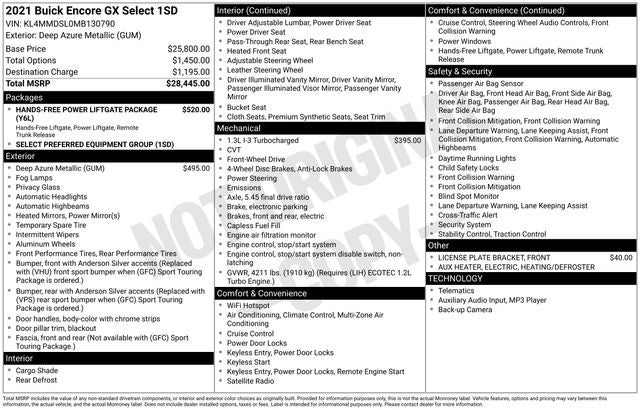 2021 Buick Encore GX Select