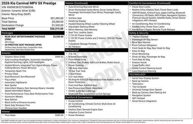 2026 Kia Carnival SX Prestige