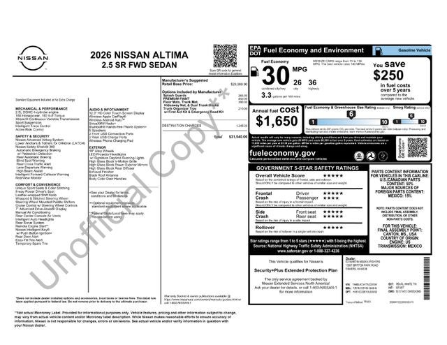 2026 Nissan Altima 2.5 SR