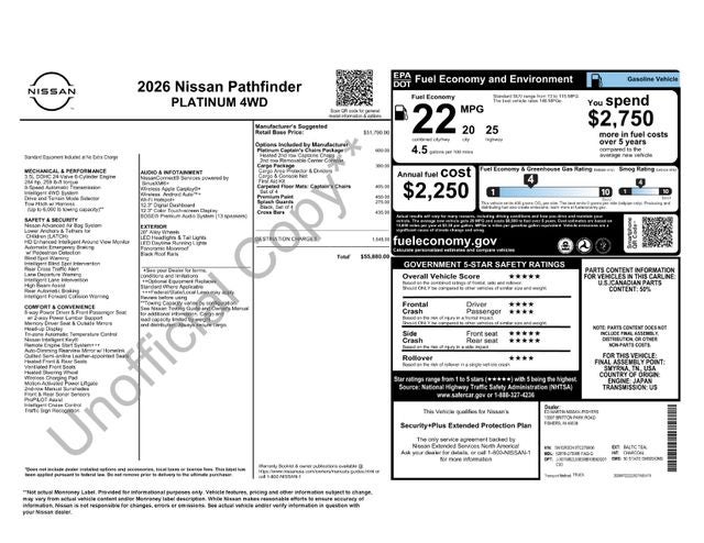 2026 Nissan Pathfinder Platinum