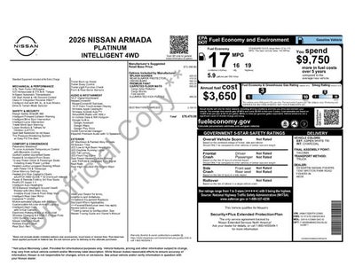 2026 Nissan Armada Platinum