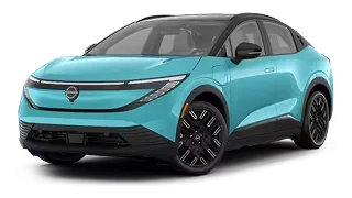 Teal 2026 Nissan LEAF, front three-quarter view